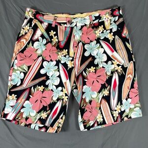 Loudmouth Golf Shorts Men's Size 36 Floral Chino Surf Hawaiian Tropical Preppy